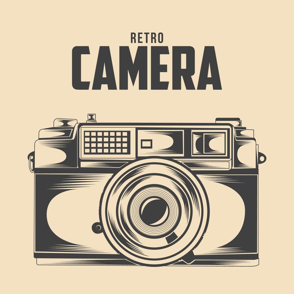 Retro Photography Camera Vector Illustration