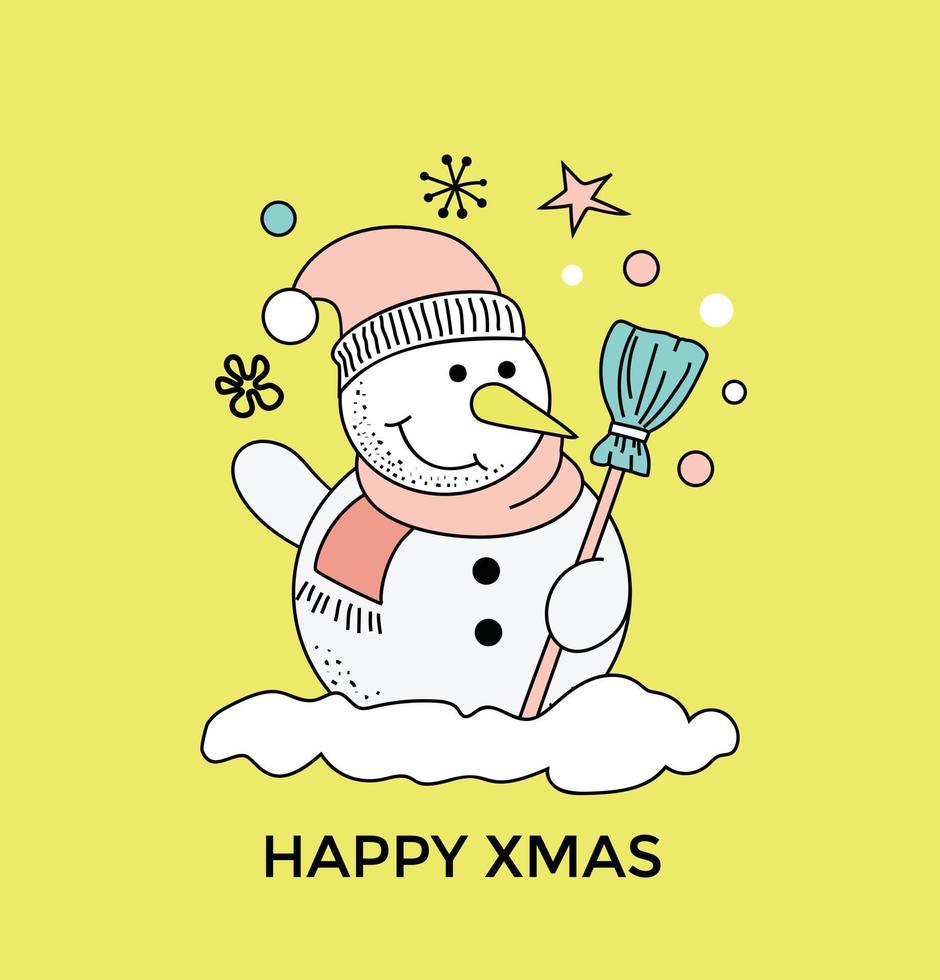 Trendy Snowman Concepts vector