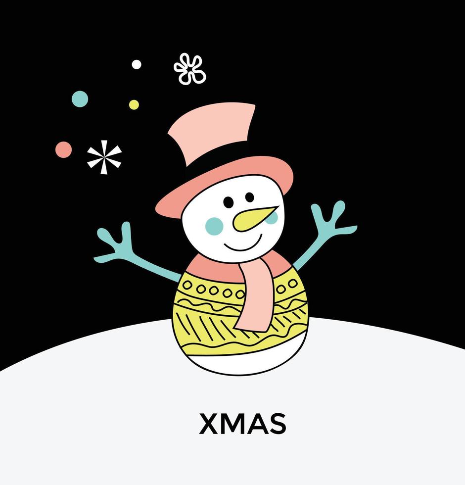 Trendy Snowman Concepts vector