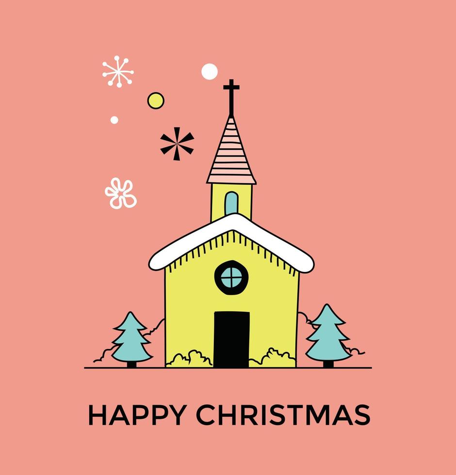 Trendy Happy Christmas vector