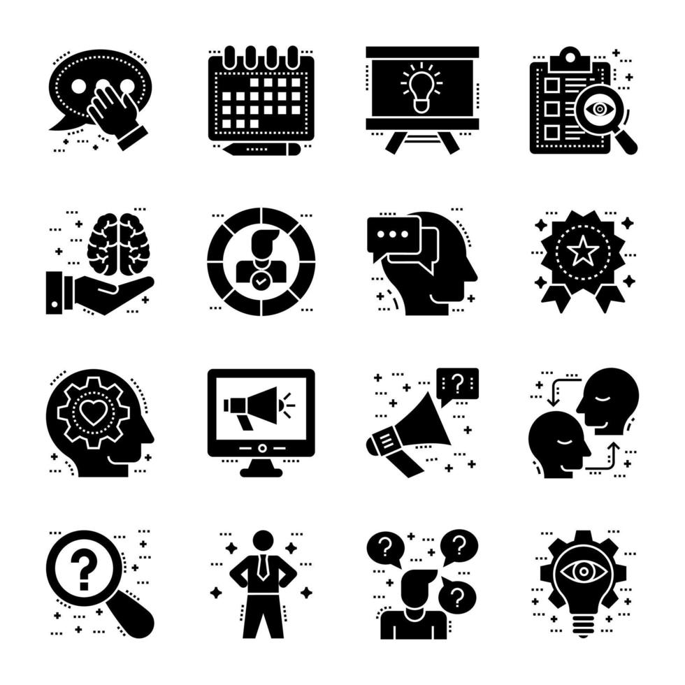 Business and Management Skills Glyph Icons vector