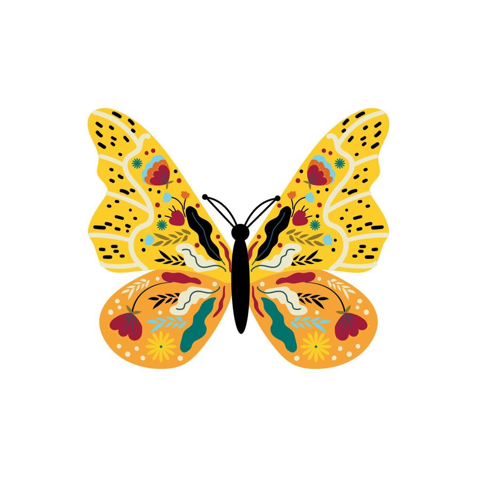 Butterflies and with Pattern vector