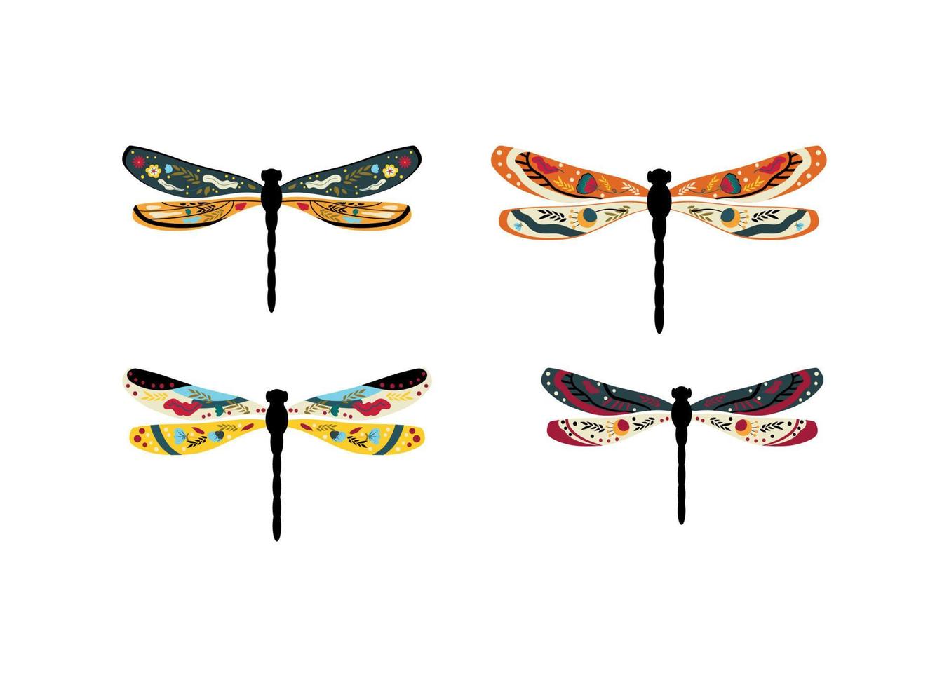 Dragonfly and with Pattern vector