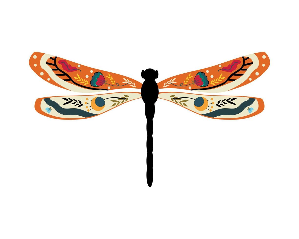 Dragonfly and with Pattern vector