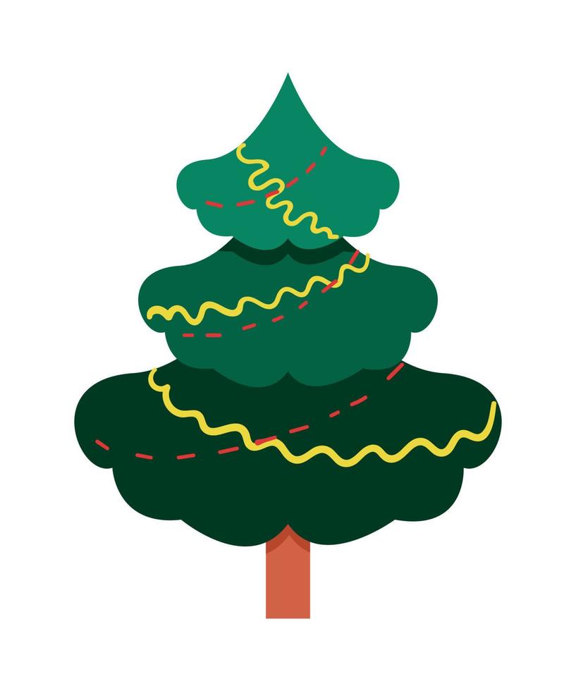 árbol de navidad de geometría en estilo plano vector