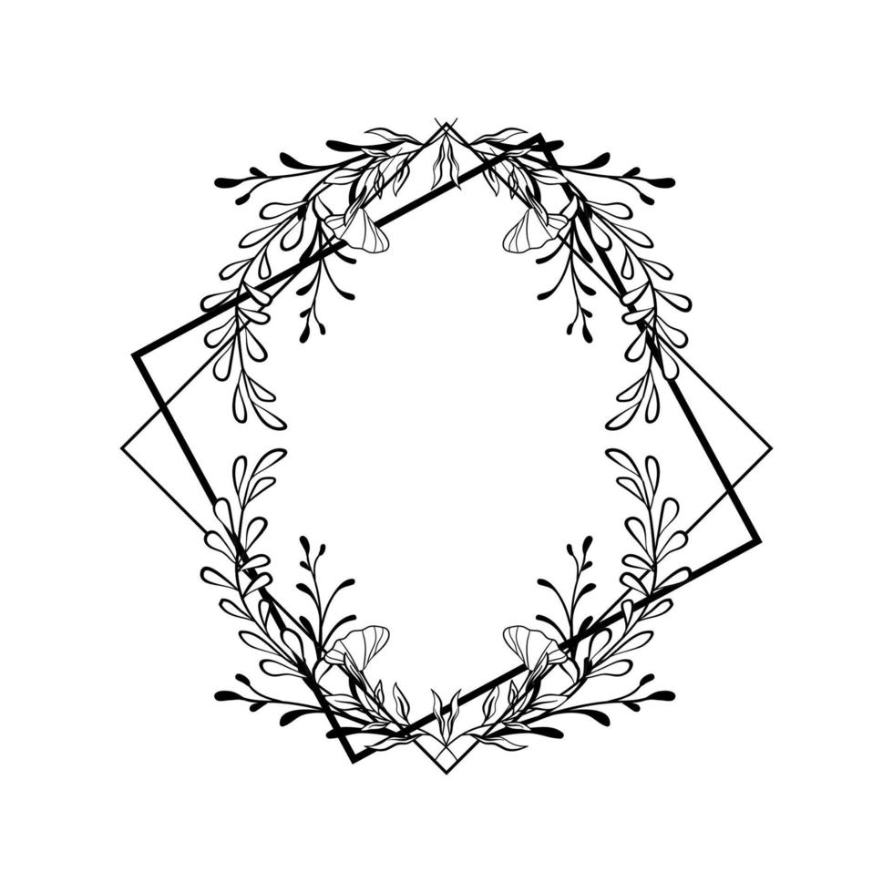 ilustración vectorial de marco floral vector