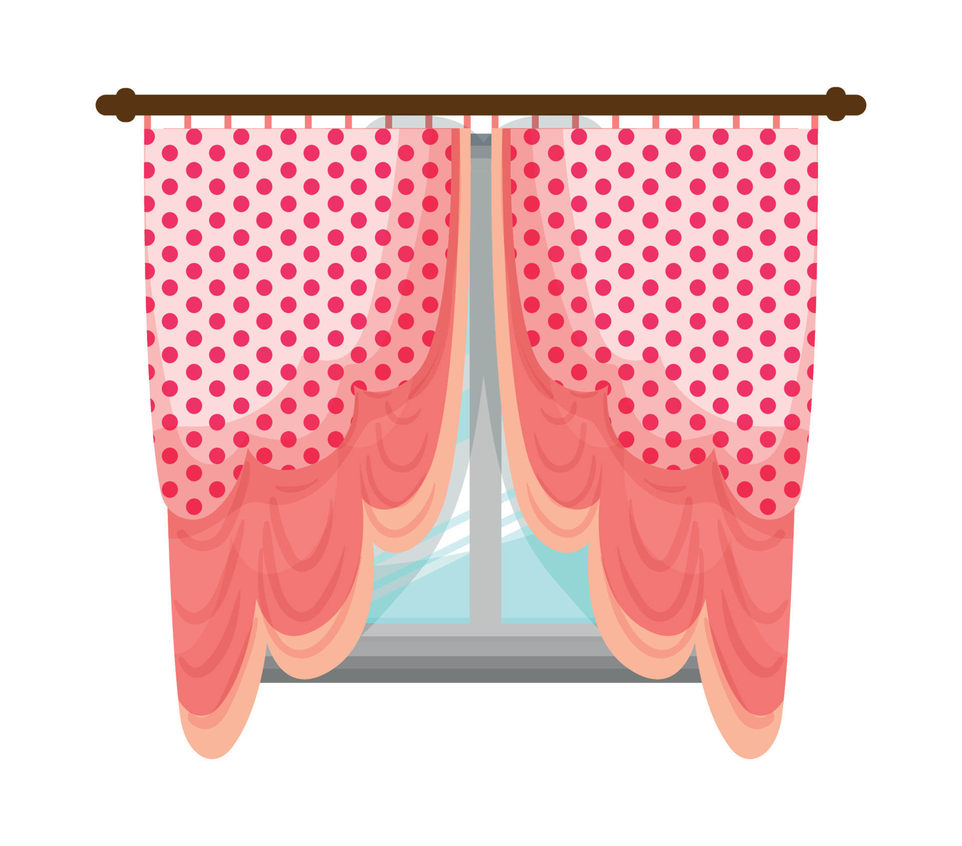 Vector illustration of window with curtain 15006365 Vector Art at Vecteezy
