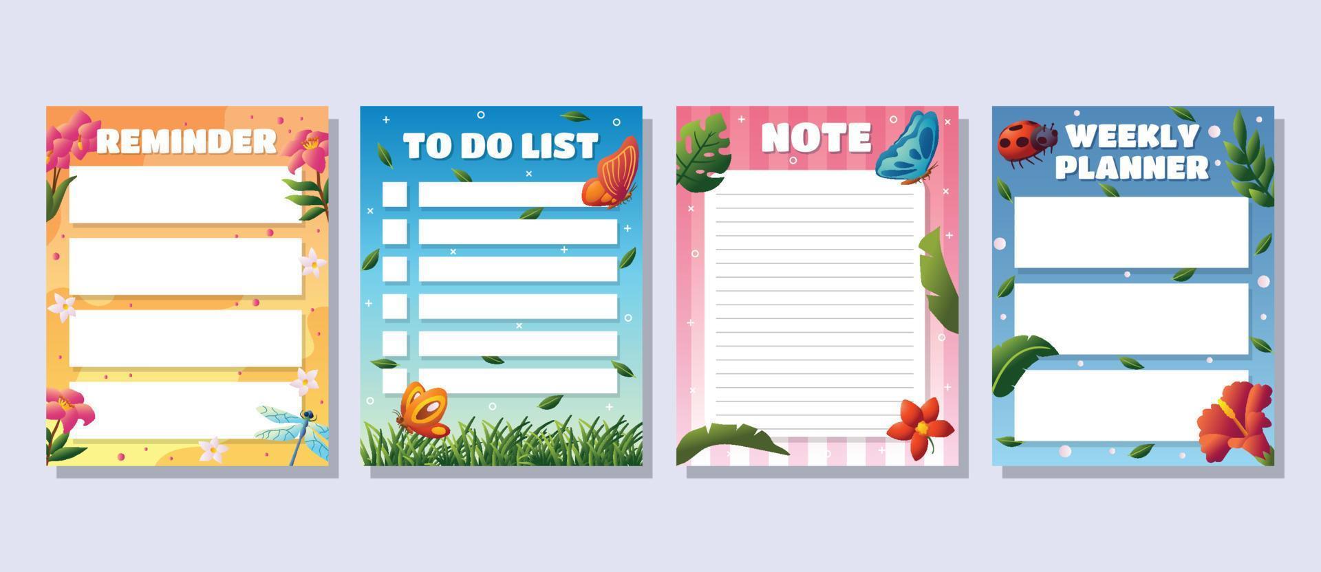 Spring Themed Journal Template vector