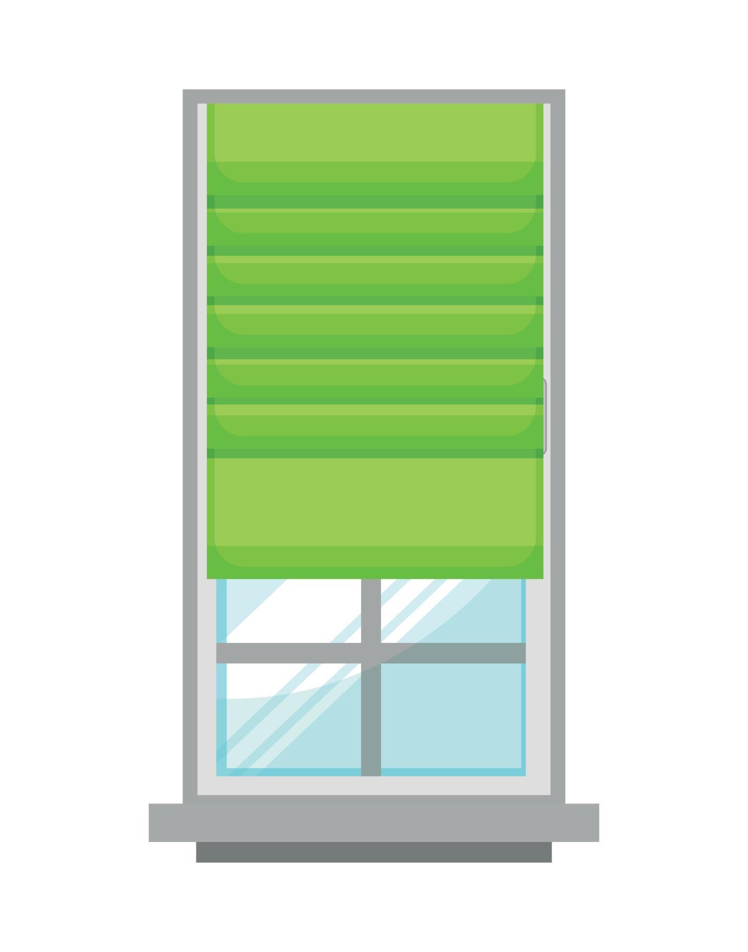 Vector illustration of window with curtain 15006412 Vector Art at Vecteezy