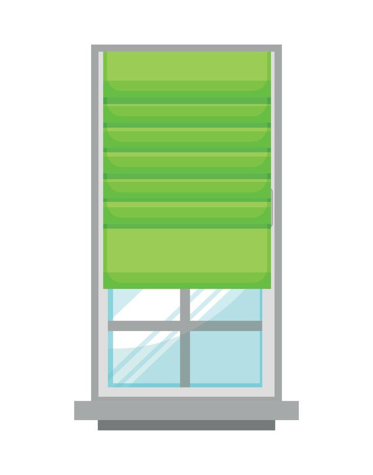 ilustración vectorial de ventana con cortina vector