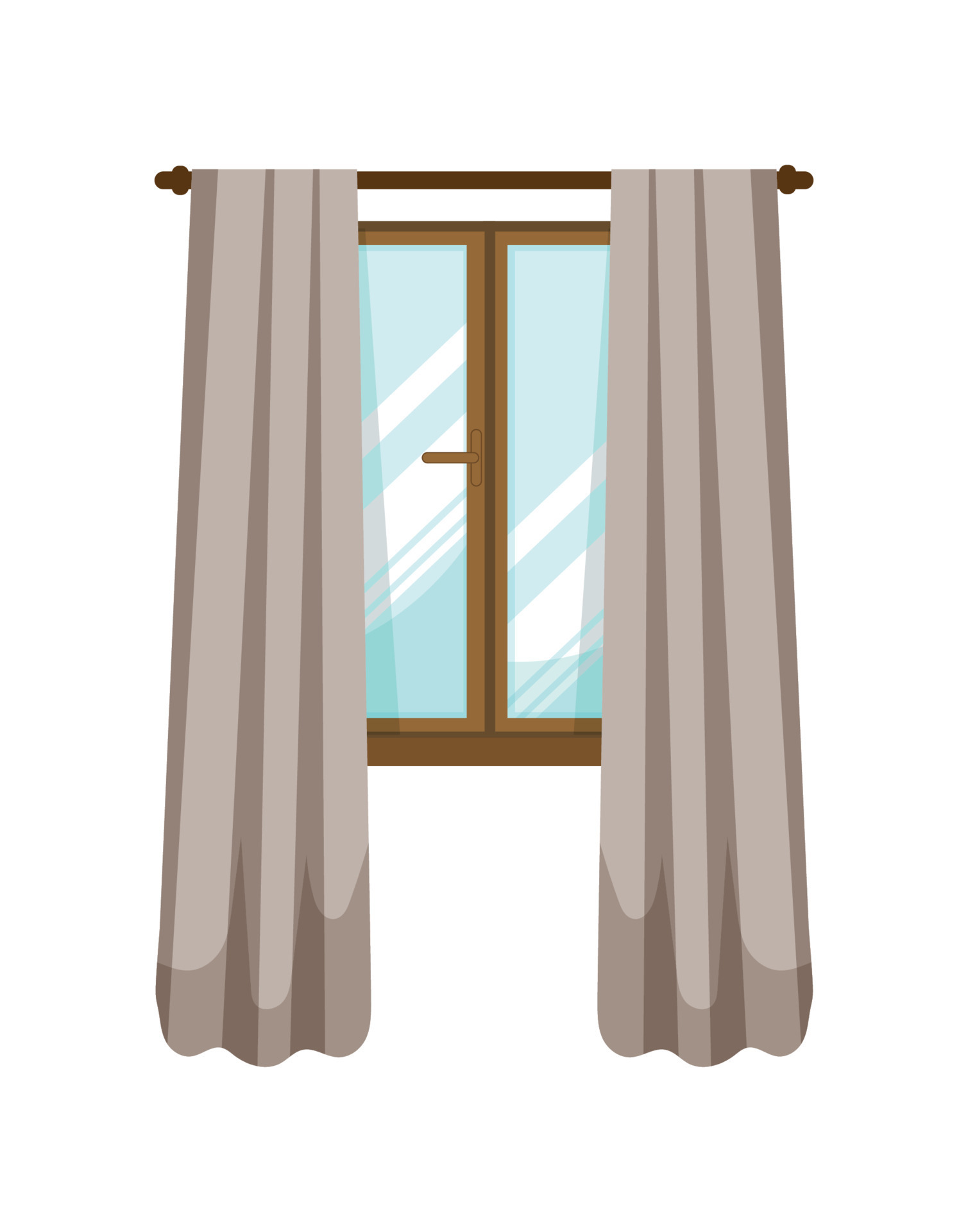 Vector illustration of window with curtain 15006454 Vector Art at Vecteezy