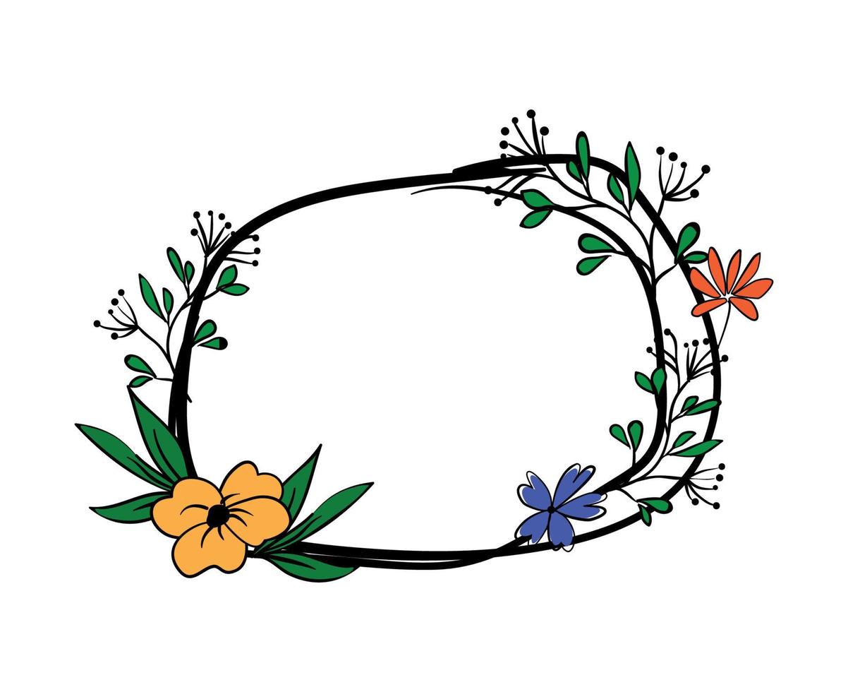 Frame with Flower vector