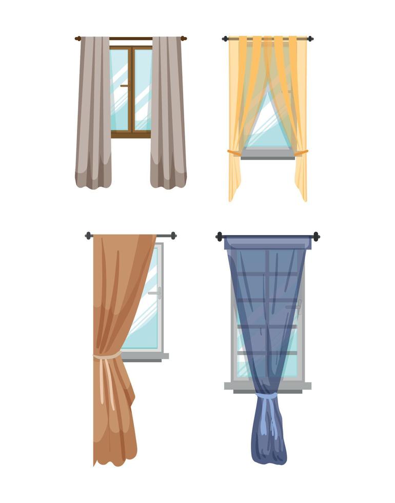 Set of Curtains vector