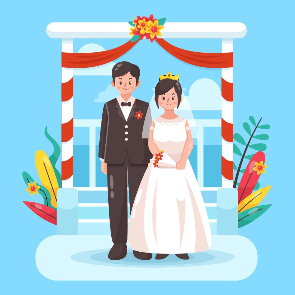 Couple's Wedding Day vector