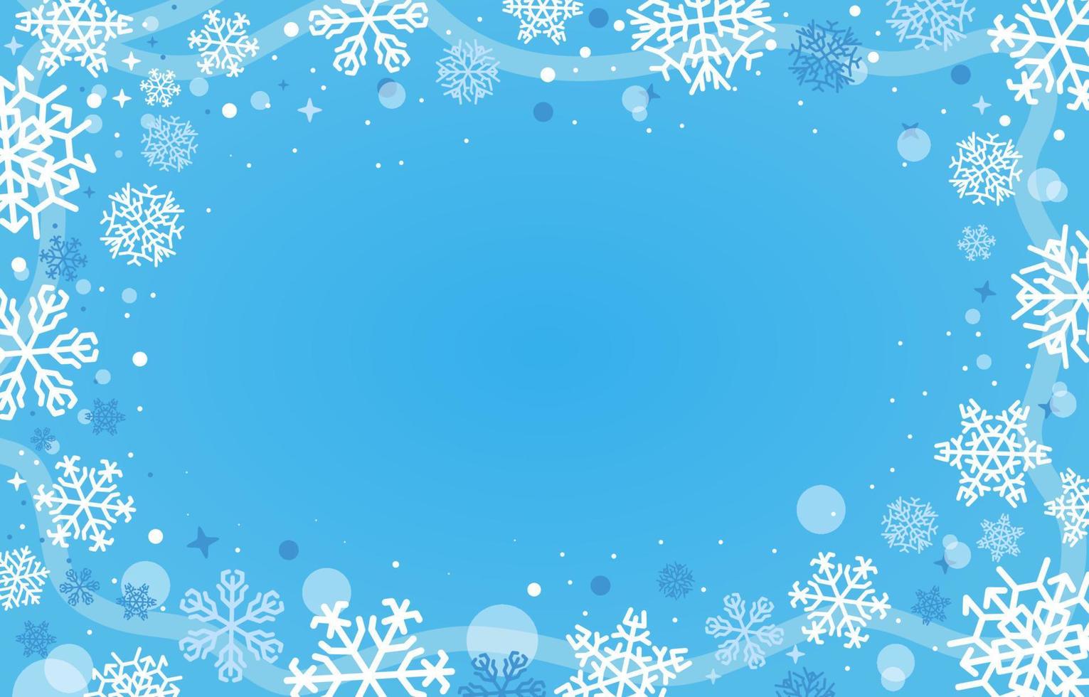 Winter Snowflakes Background Border vector