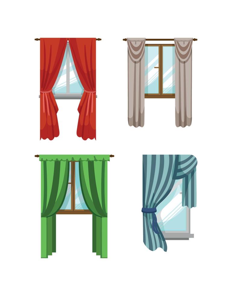 Set of Curtains vector