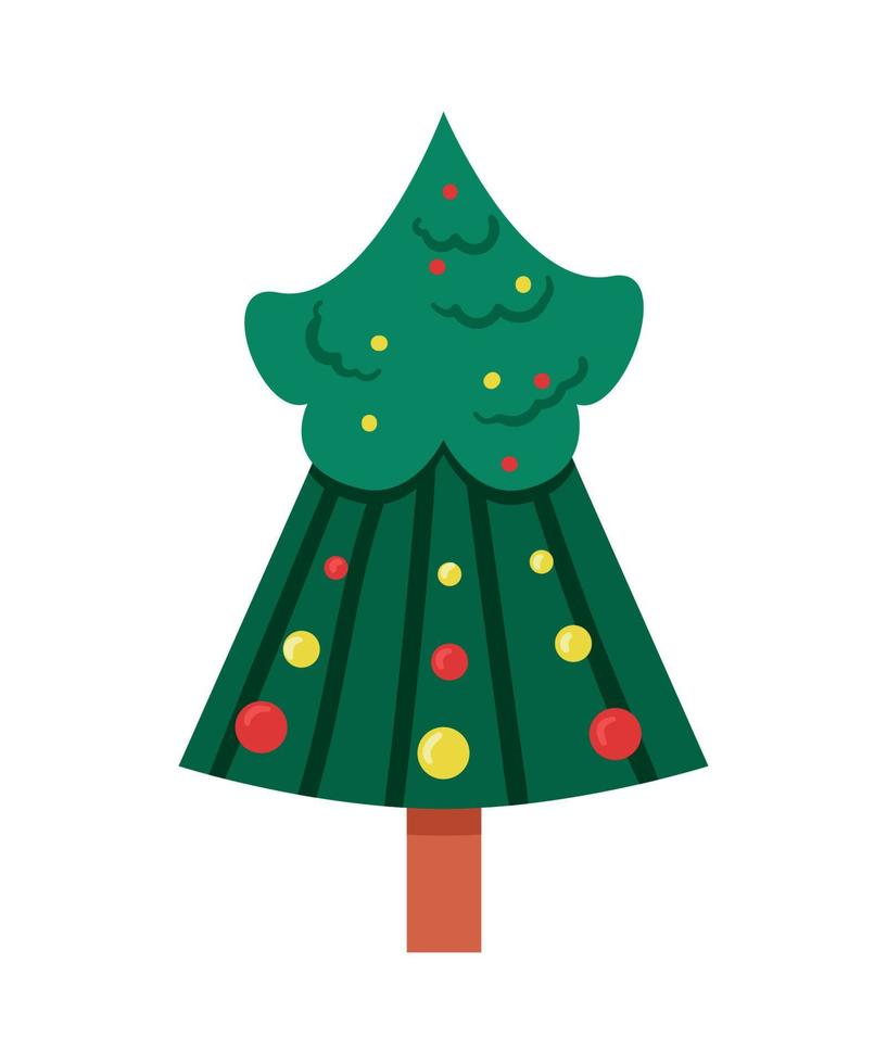 Geometry Christmas Tree in Flat Style vector