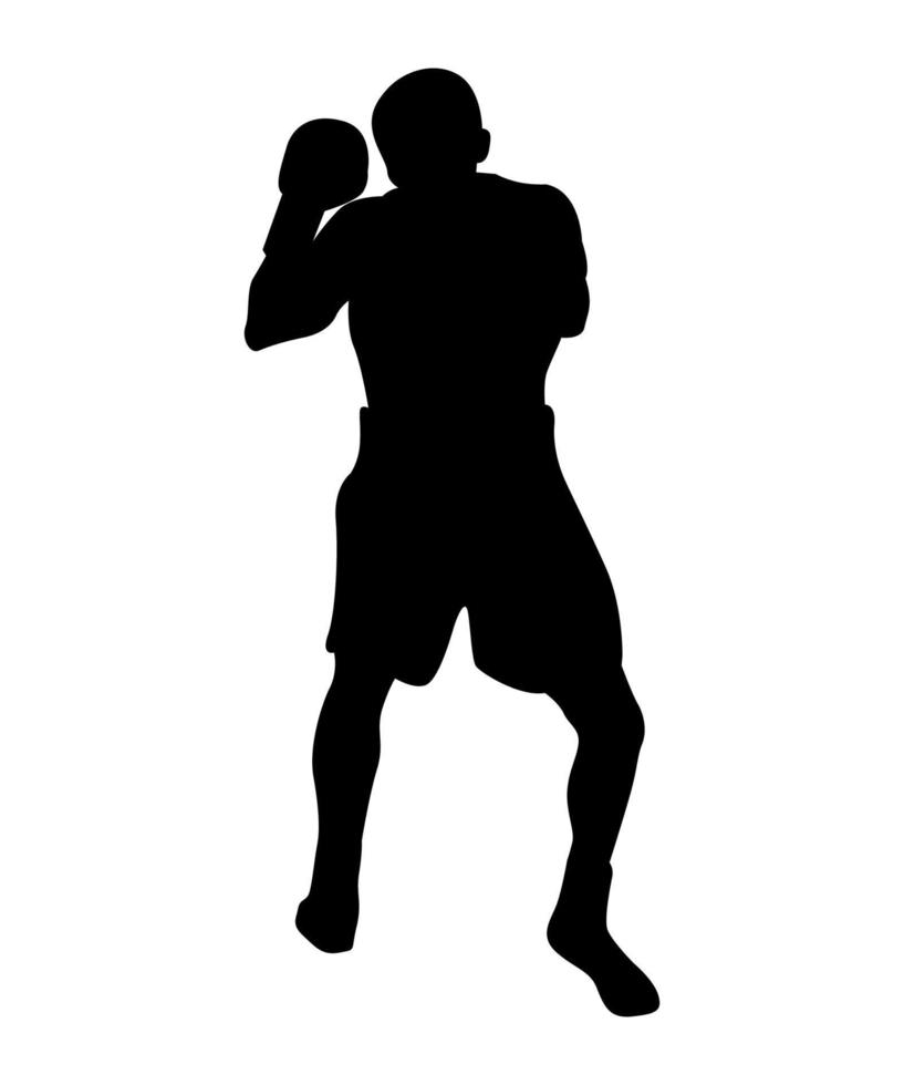 Vector illustration of Boxers Silhouette