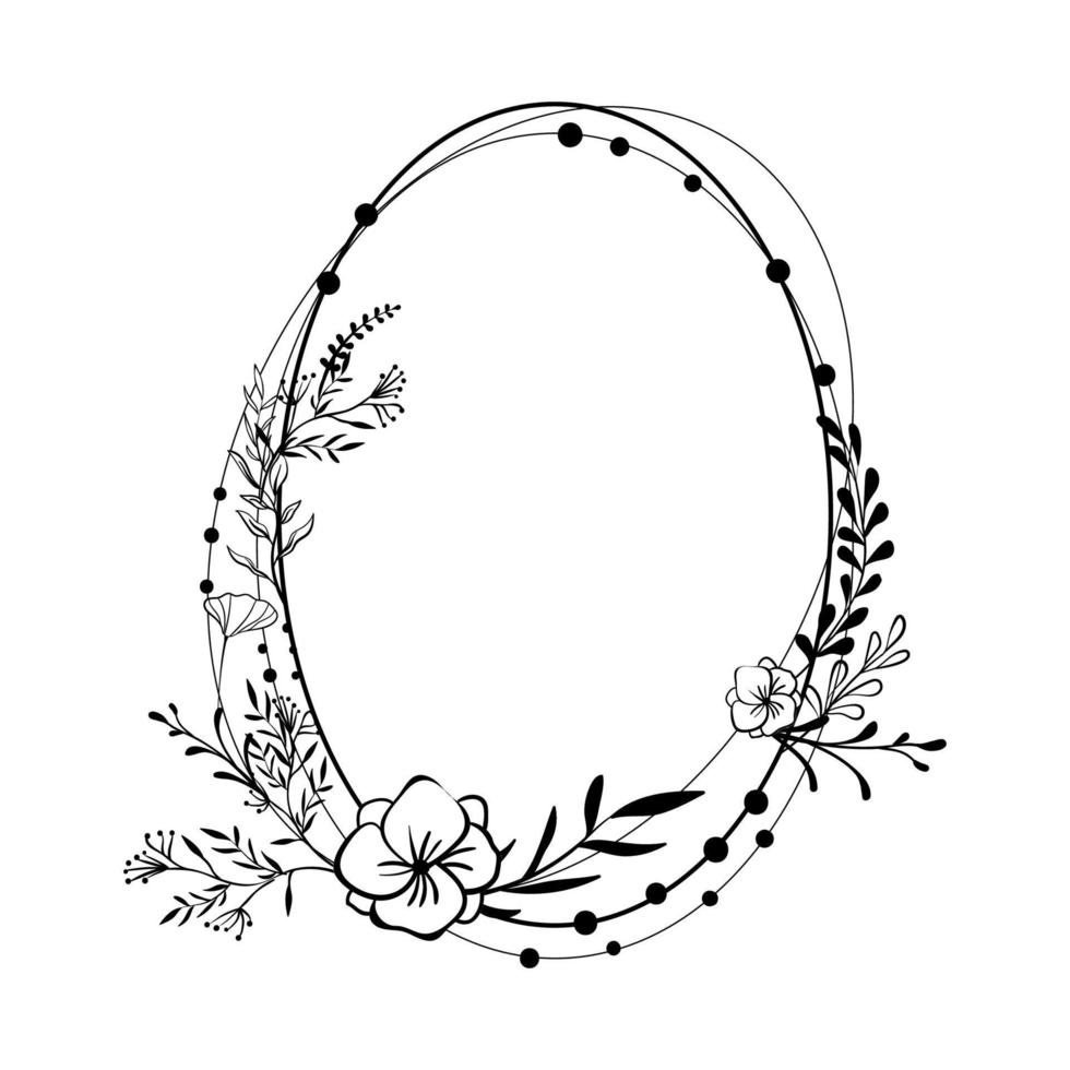 Vector illustration of Floral Frame