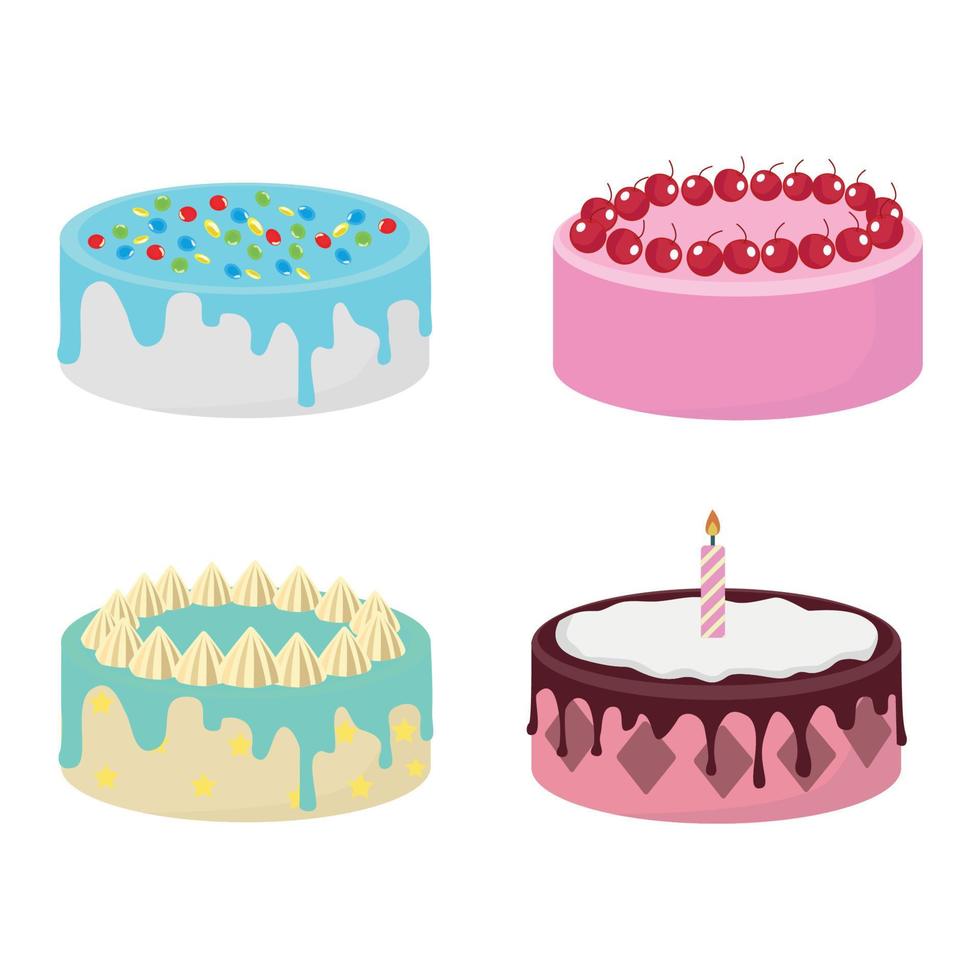 ilustración vectorial de la colección de pasteles vector