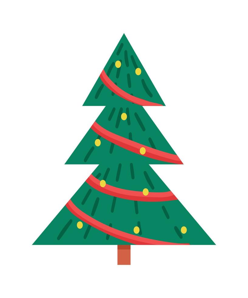 árbol de navidad de geometría en estilo plano vector