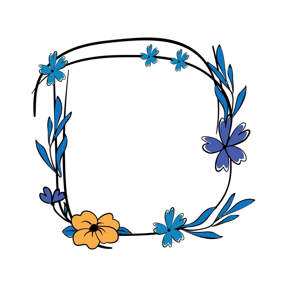 Frame with Flower vector