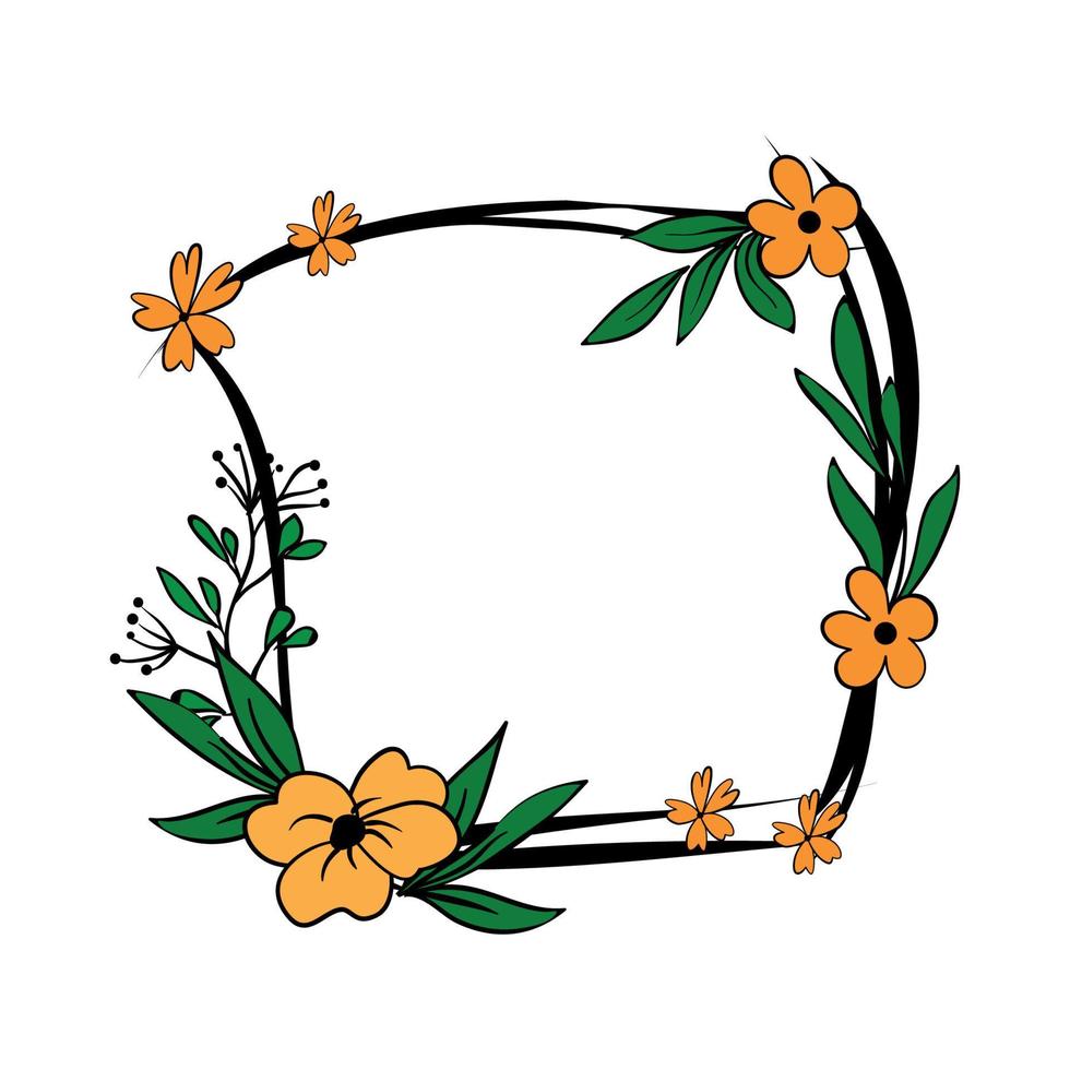 Frame with Flower vector