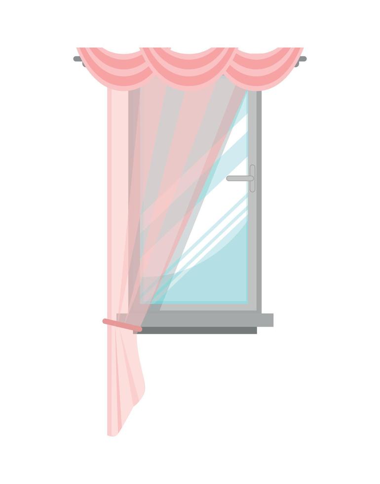 ilustración vectorial de ventana con cortina vector