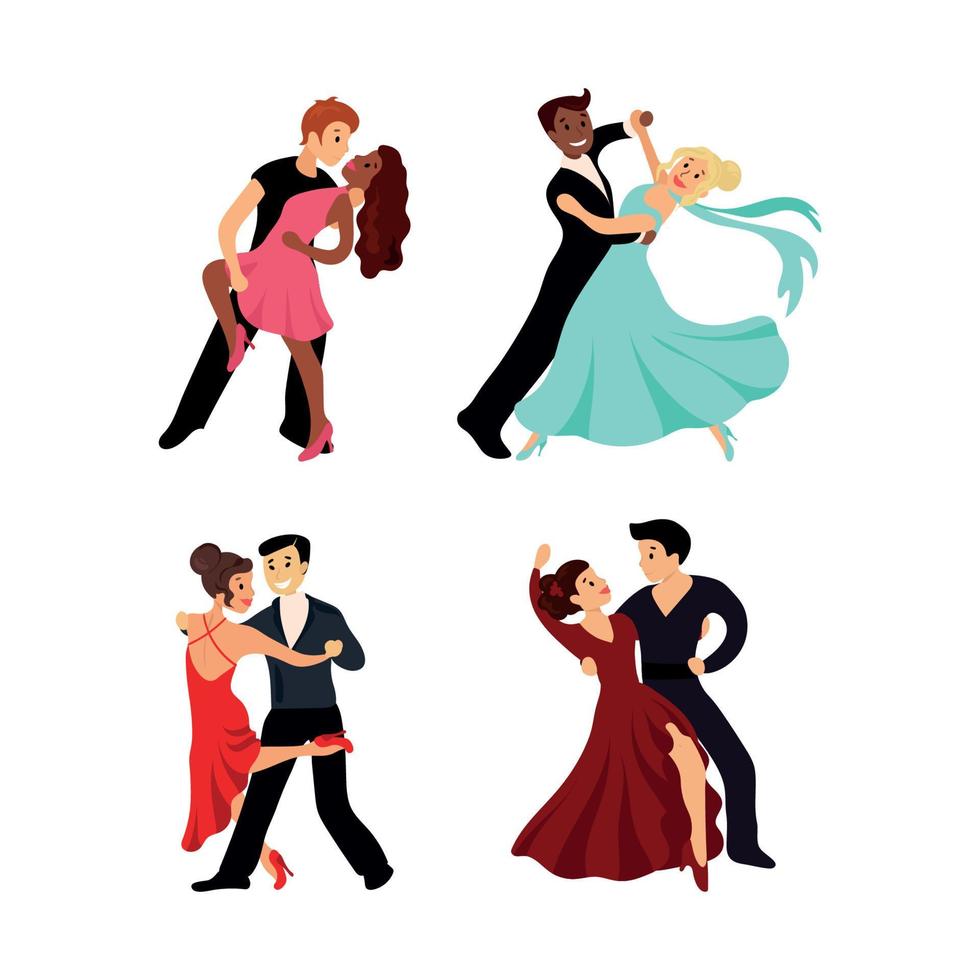 Ilustraciones de pareja bailando vector