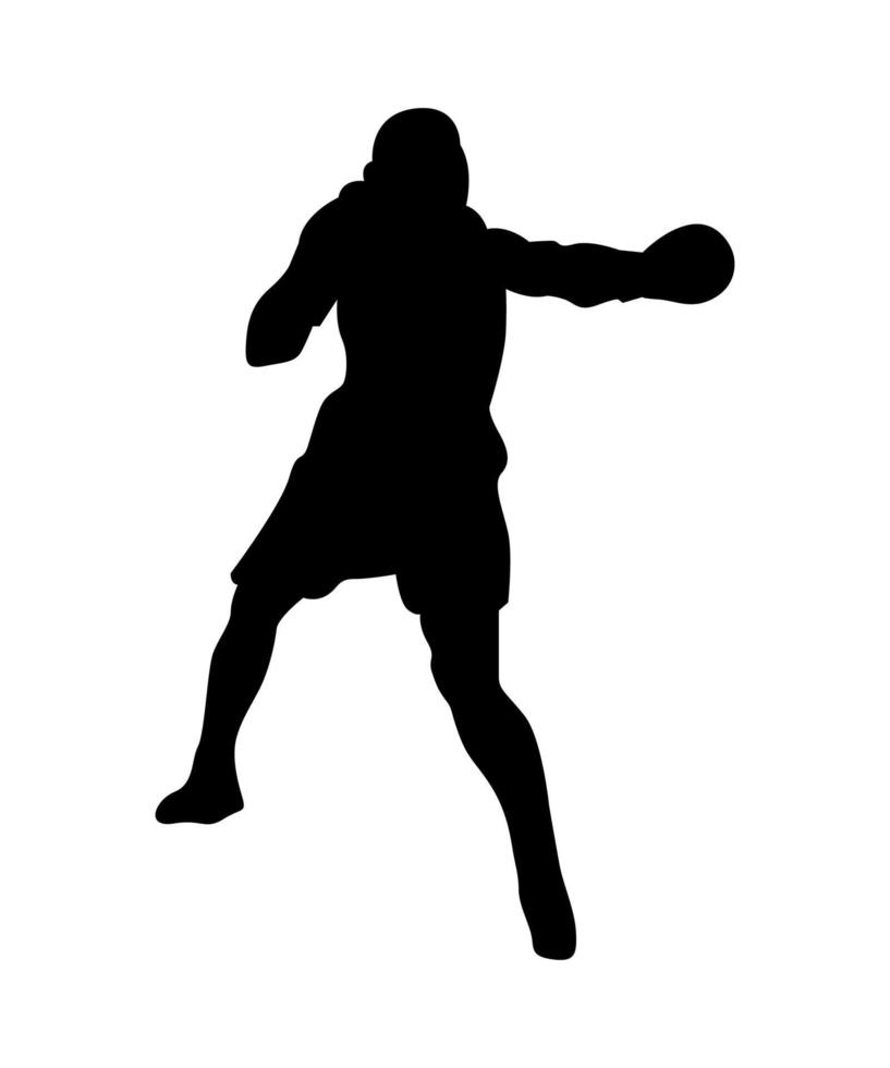 ilustración vectorial de la silueta de los boxeadores vector