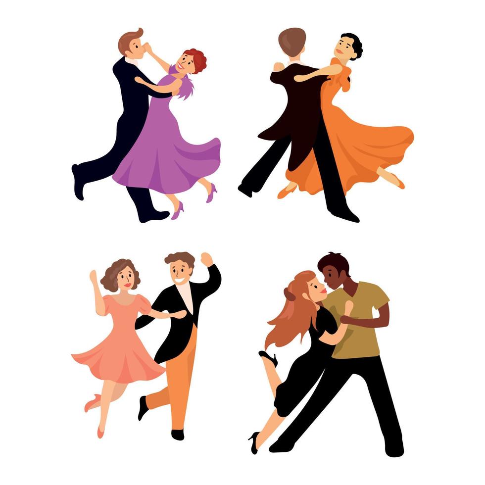 Ilustraciones de pareja bailando vector