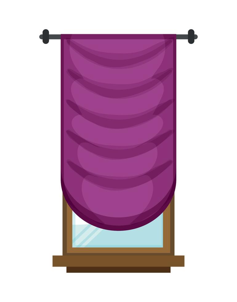 Vector illustration of window with curtain 15007070 Vector Art at Vecteezy