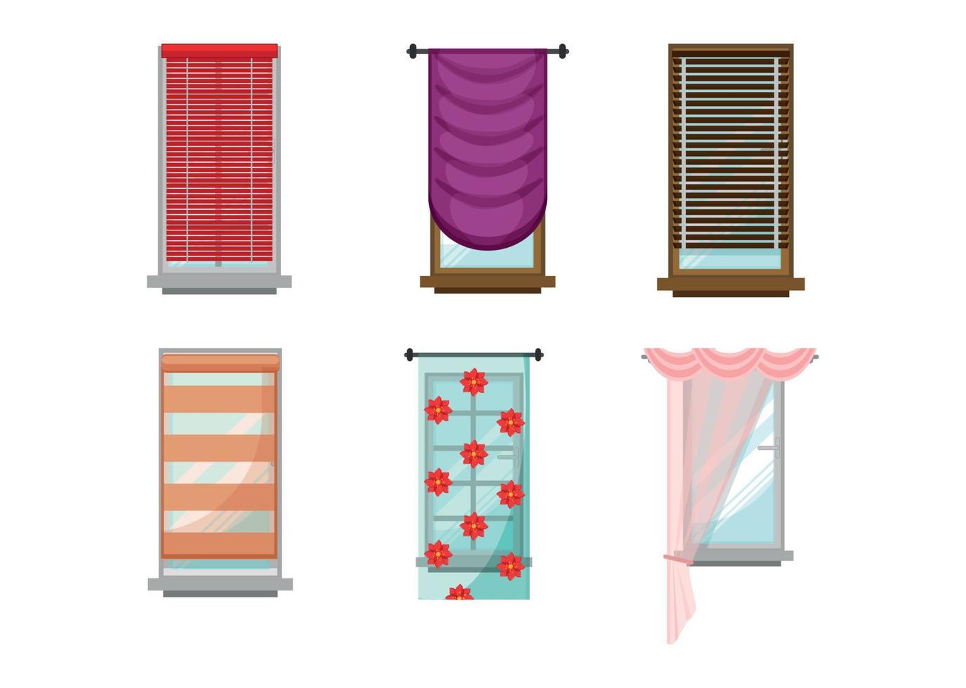 Set of Curtains vector