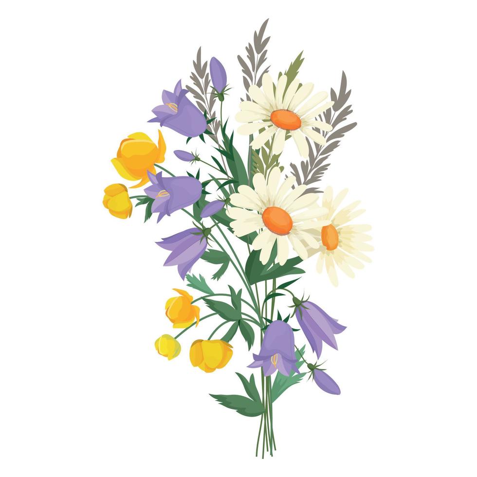 ilustración vectorial de ramo de flores vector