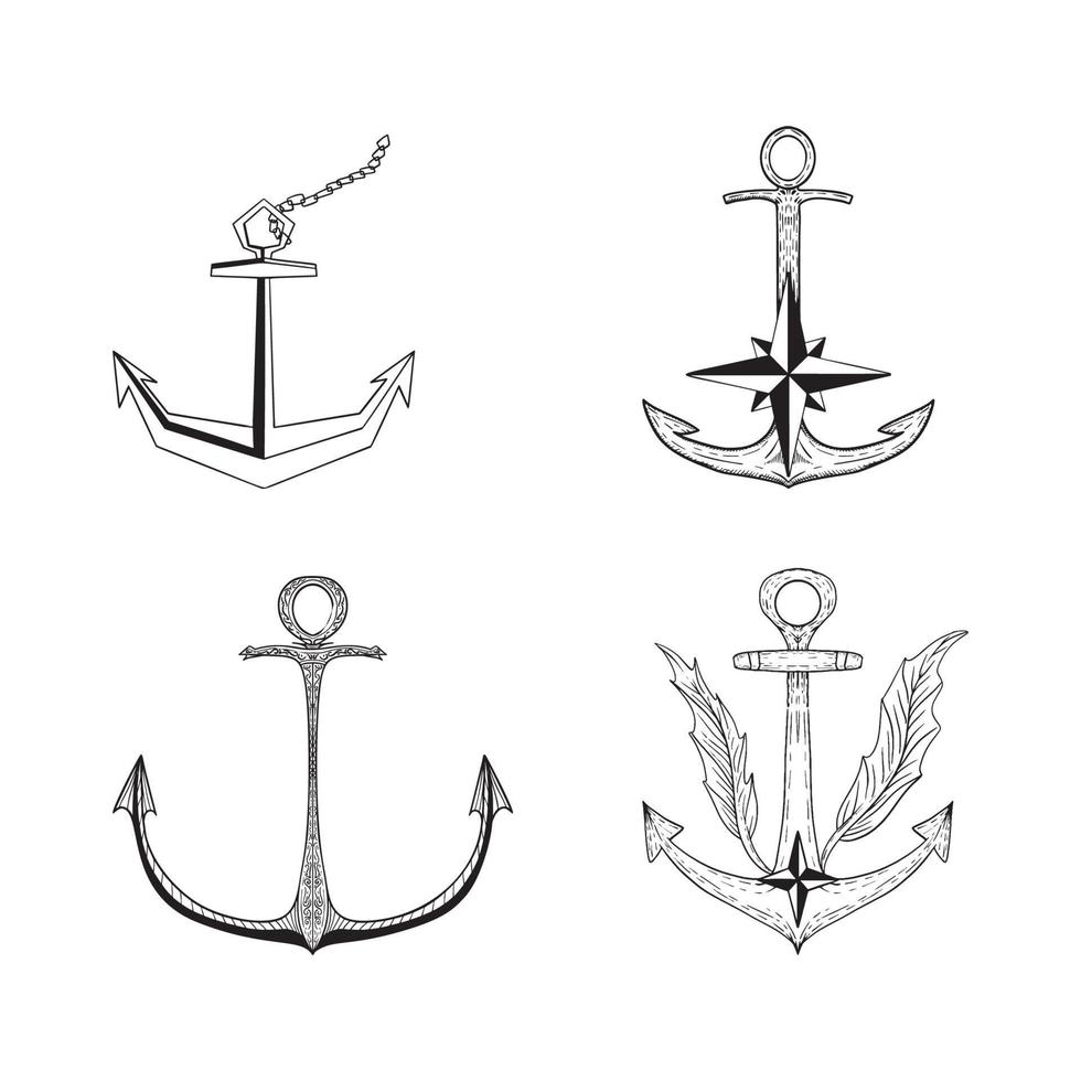 Anchors Illustrations in Art Ink Style vector