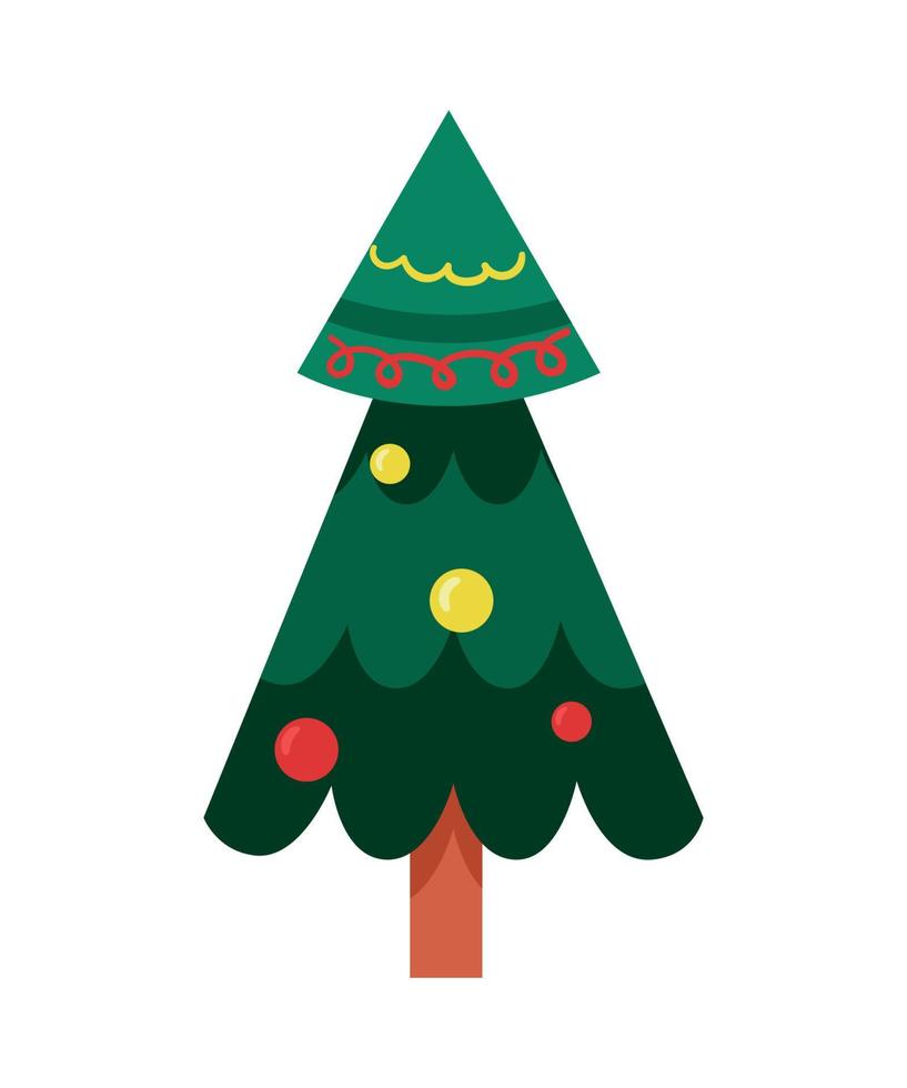 Geometry Christmas Tree in Flat Style vector