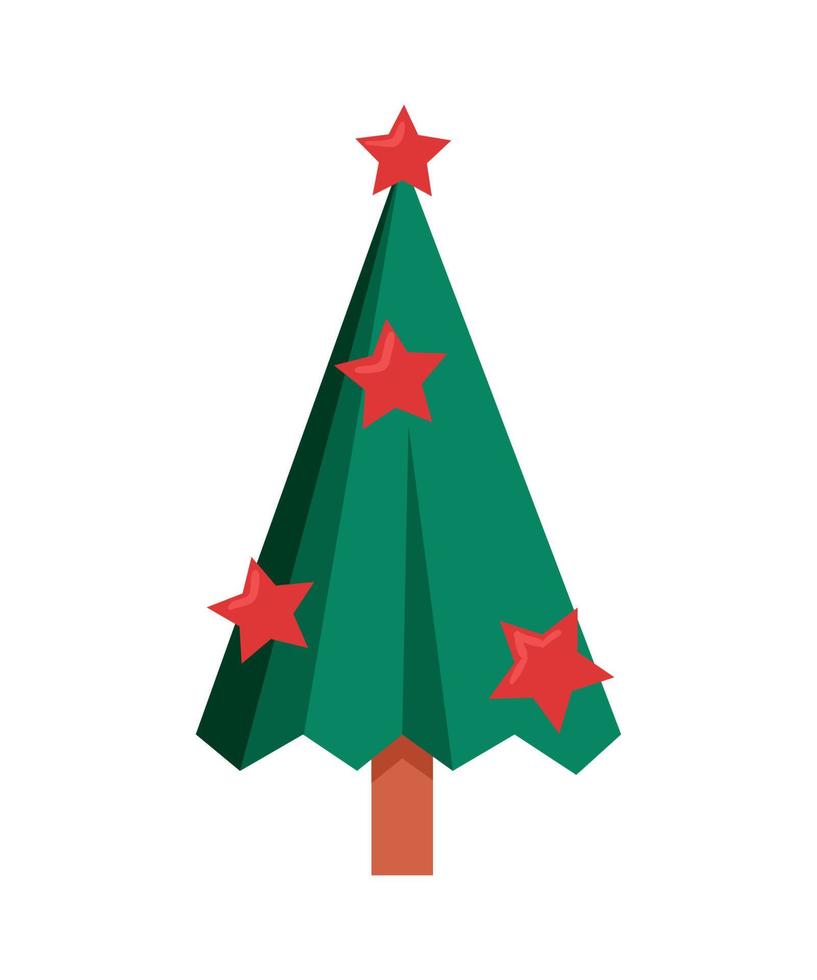 Geometry Christmas Tree in Flat Style vector