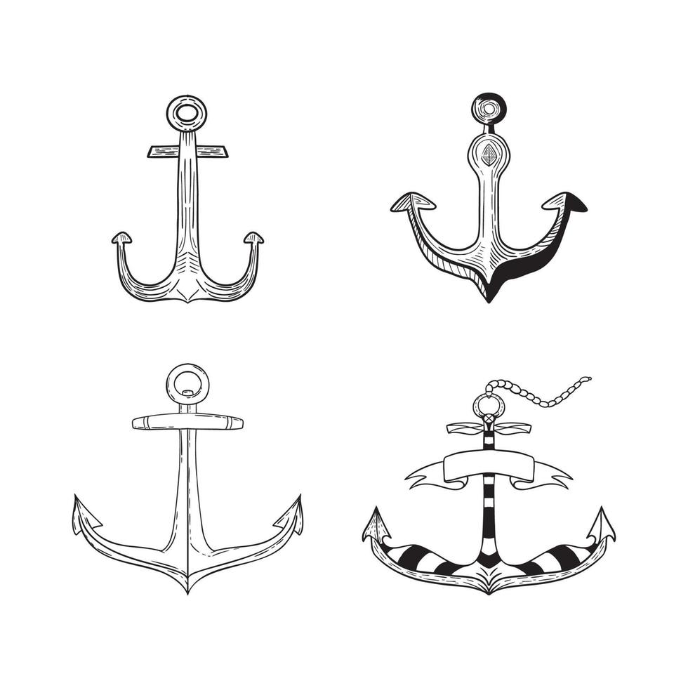 Anchors Illustrations in Art Ink Style vector