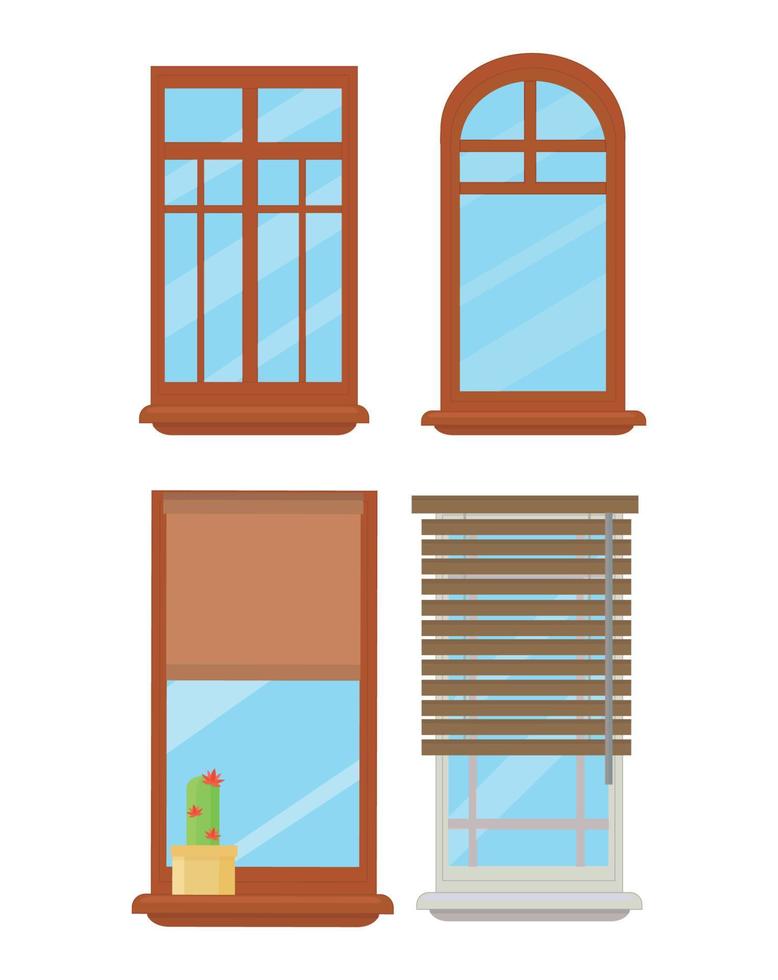 colección de ventanas vector