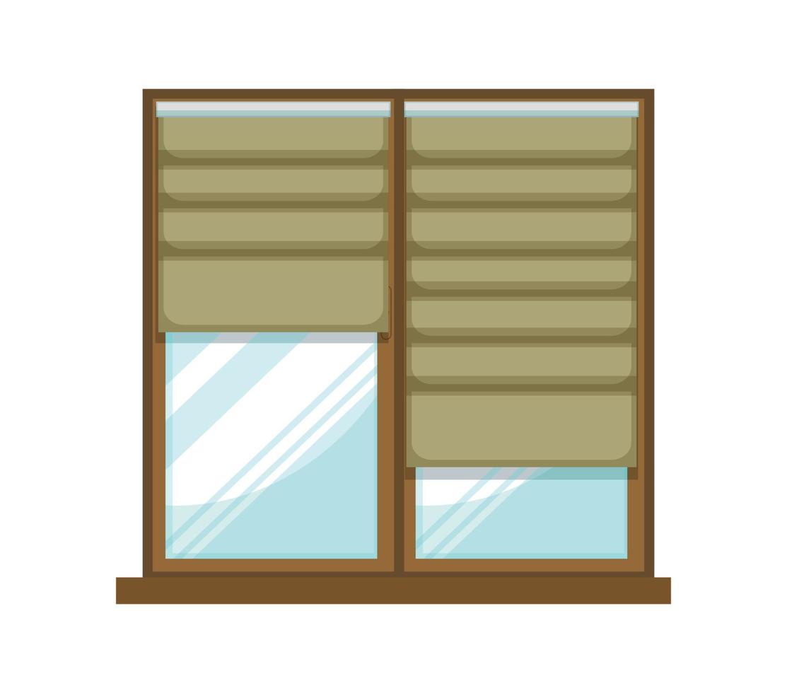 Vector illustration of window with curtain 15007337 Vector Art at Vecteezy