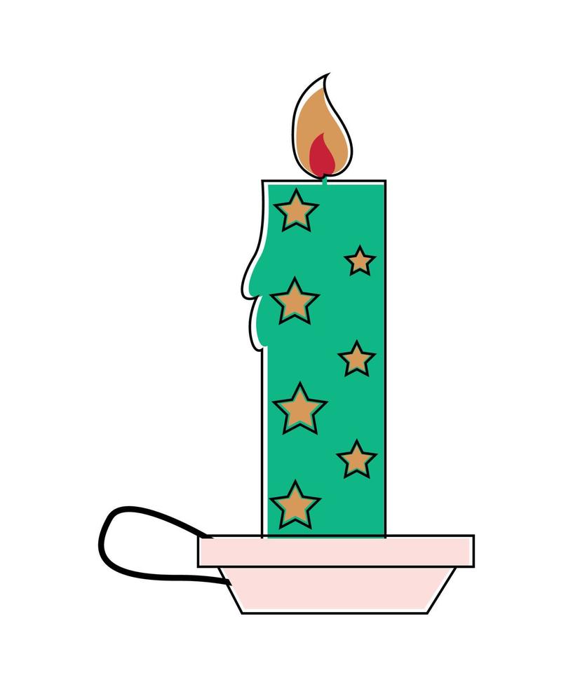 Vector illustration of candle Christmas