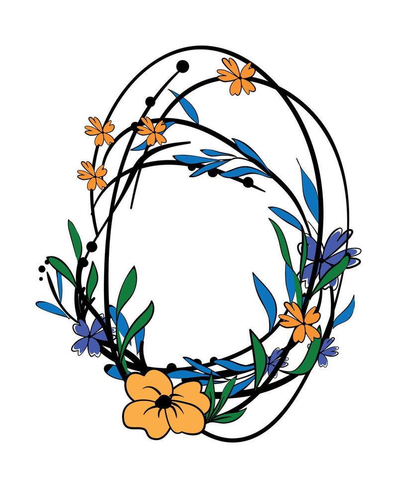 Frame with Flower vector