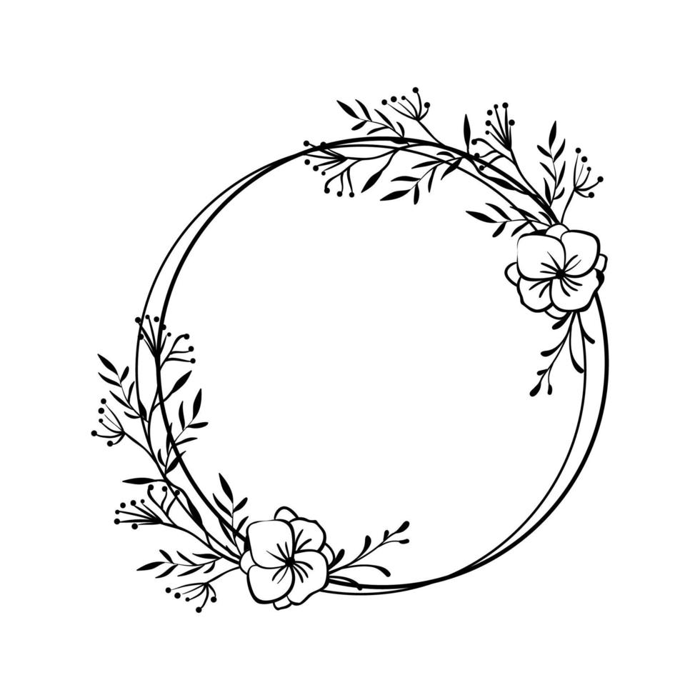 Vector illustration of Floral Frame