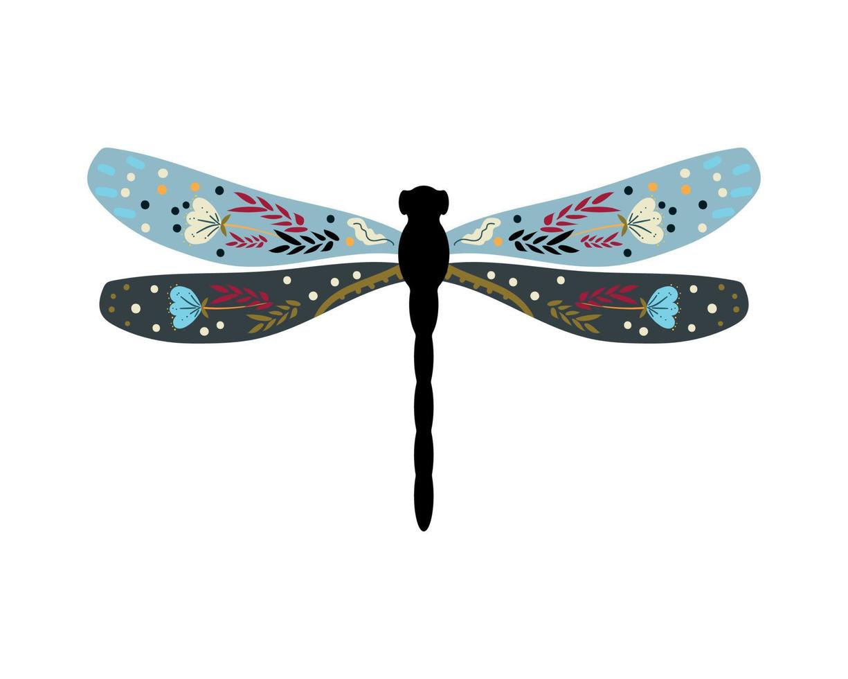libélula y con patrón vector