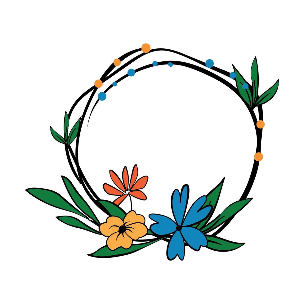 Frame with Flower vector