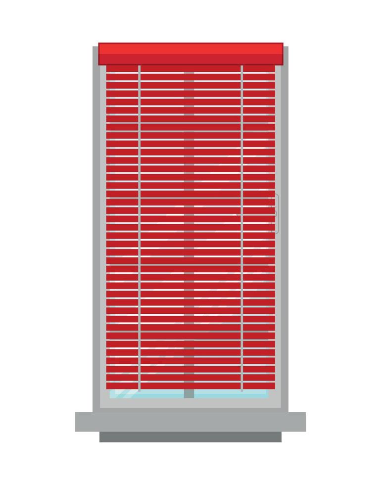 Vector illustration of window with curtain