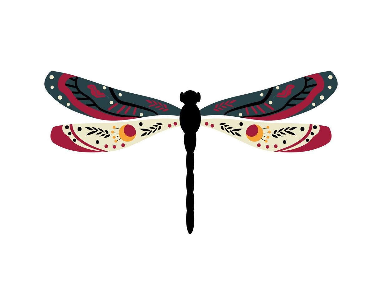 libélula y con patrón vector