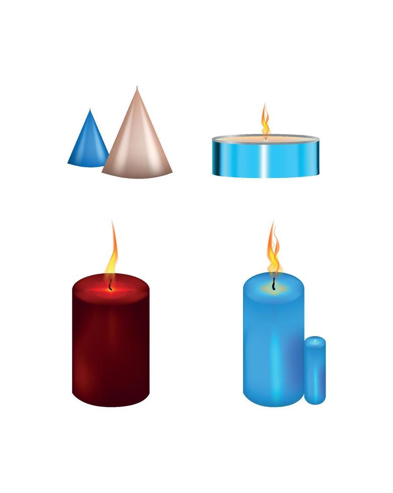 colección de velas y candelabros vector