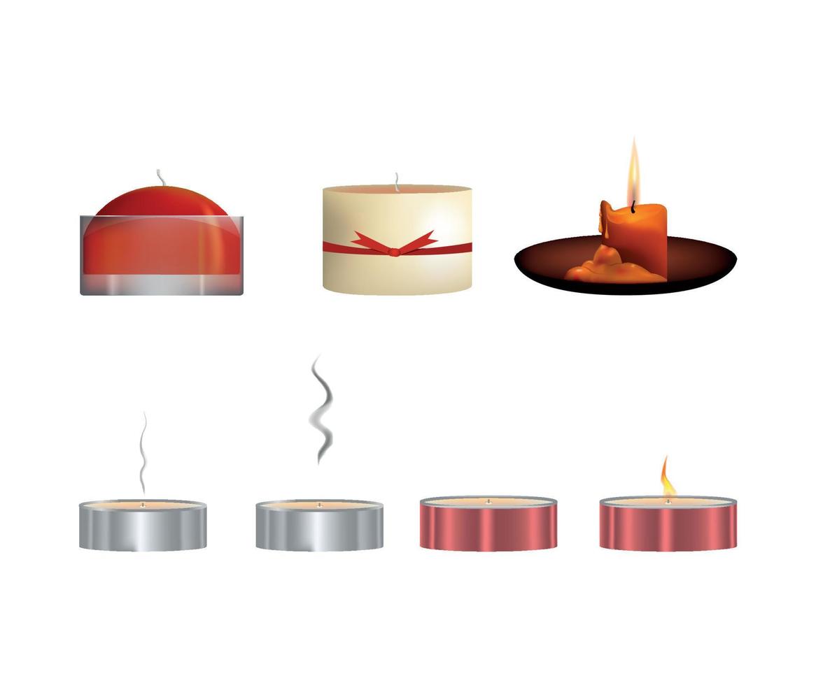 Collection of Candles and Candlesticks vector