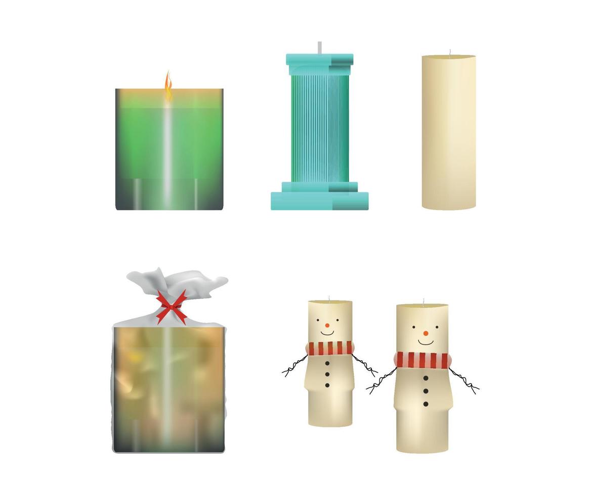 colección de velas y candelabros vector